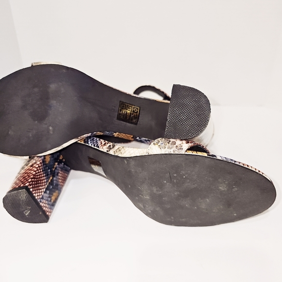 Jeffrey Campbell Snake Embossed Leather Heeled Sandals Shoes size 11 - Picture 7 of 12